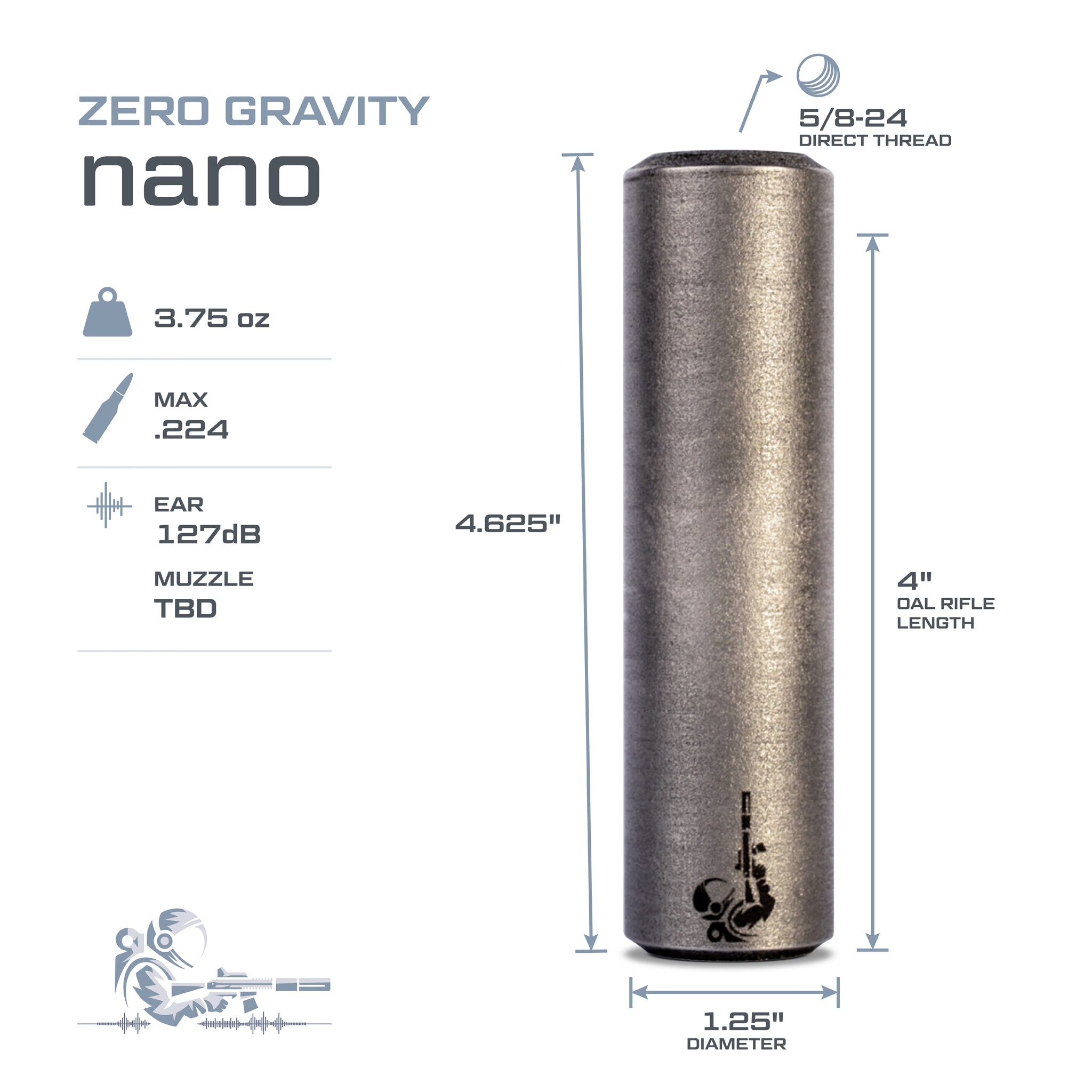 Airlock Zero Gravity Nano Suppressor