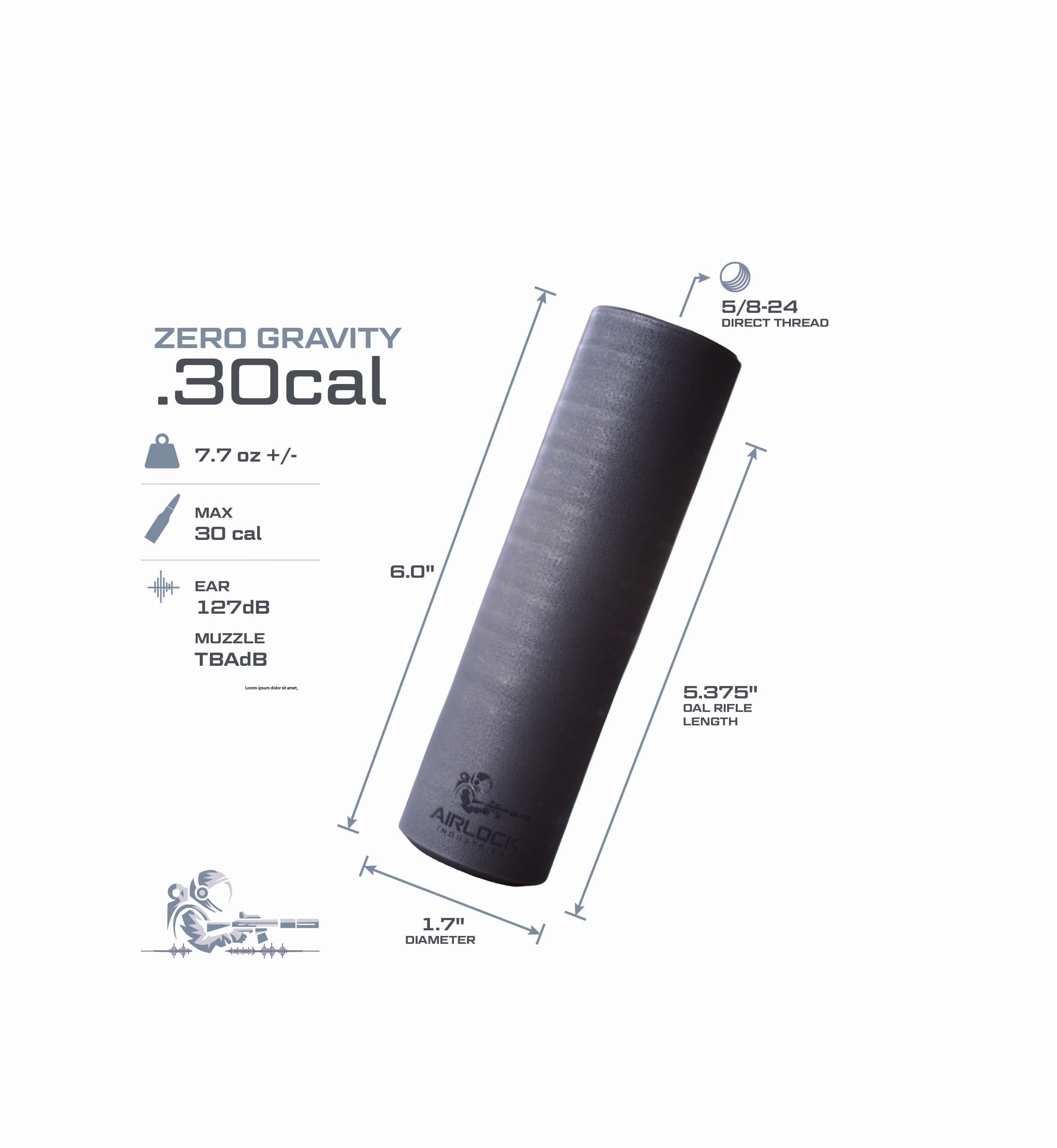 Airlock Zero Gravity 30 Cal Suppressor