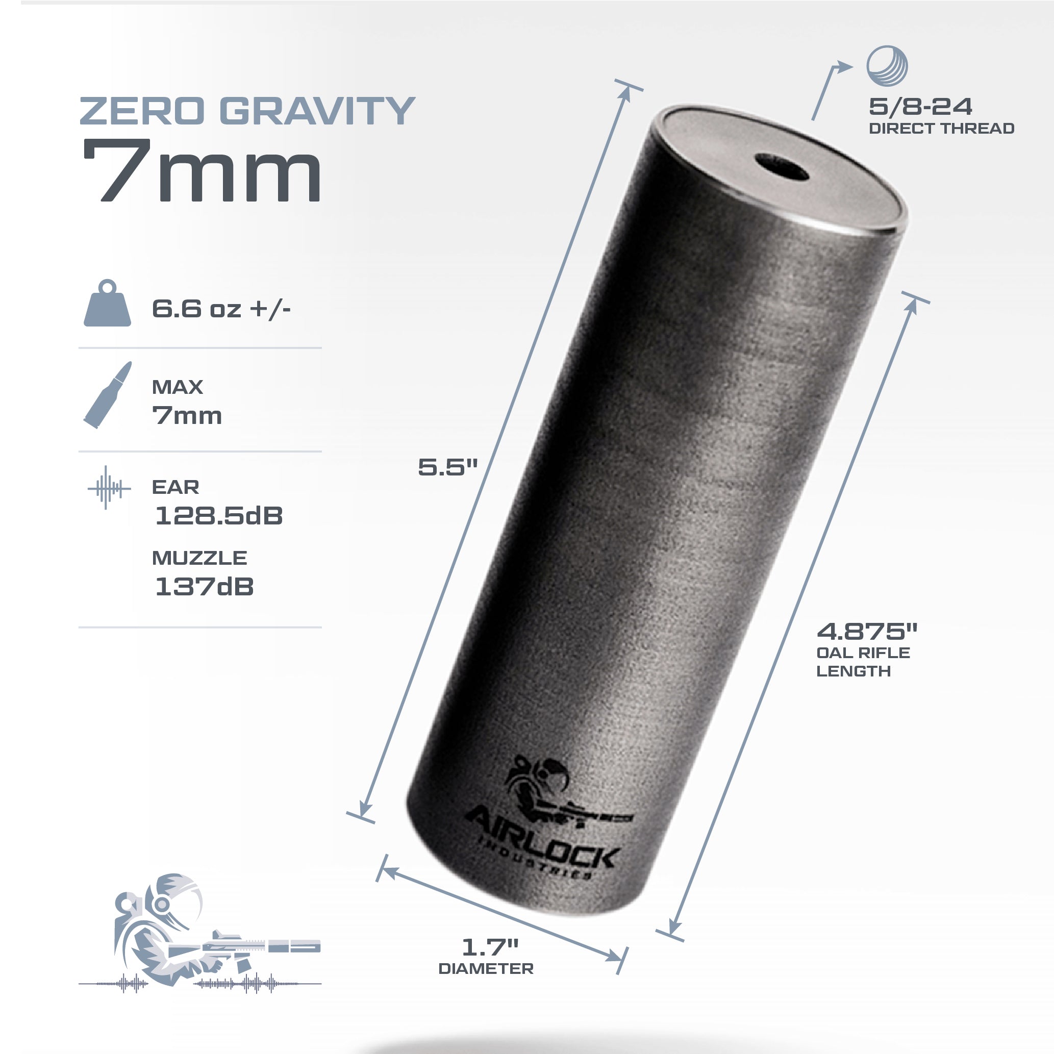 Airlock Zero Gravity 7mm Suppressor